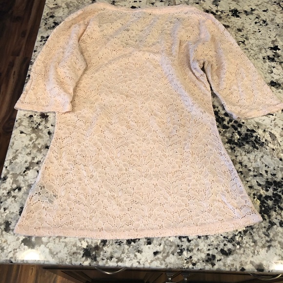 Express Blush Pink Lace Top S - Picture 3 of 7